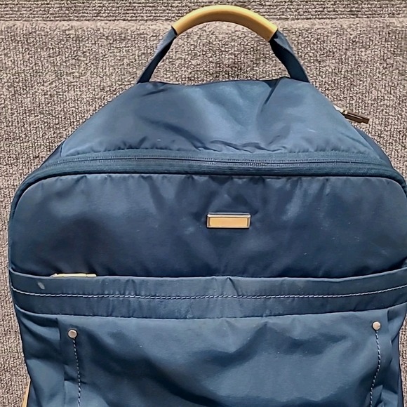 Tumi Rolling Duffel Bag Blue 21" Travel Luggage Suitcase Carry On Nylon‎ Wheels - Picture 2 of 16